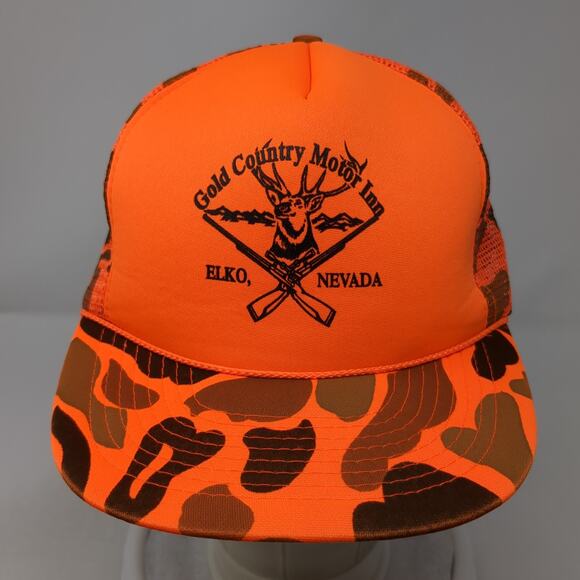 Gold Country Motor Inn Elko Nevada Trucker Hat Multicolor OS Camouflage Mohr's - Picture 2 of 9